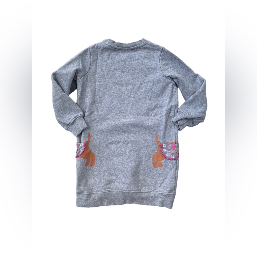 Hanna Andersson Size 120, 6-7, Dachshund Dog Pocket Sweatshirt Dress - Picture 2 of 6